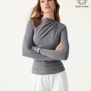 ProWarm Langarm-Brami mit gerafftem U-Boot-Ausschnitt und Daumenlöchern