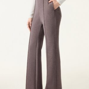 Doppelseitige, bequeme High-Rise-Schlupfhose mit Abnähern und Taschen