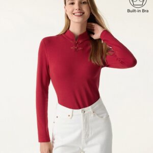 Alternative view of Langarm-Brami mit Stehkragen und Froschknöpfen