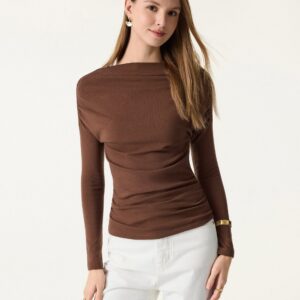 ProWarm Top mit überschnittenen Schultern und Raffungen