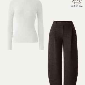 Alternative view of 2-teiliges Set: MaxWarm Rollkragenpullover & Petite Mid Rise Barrel Leg Schlupfhose